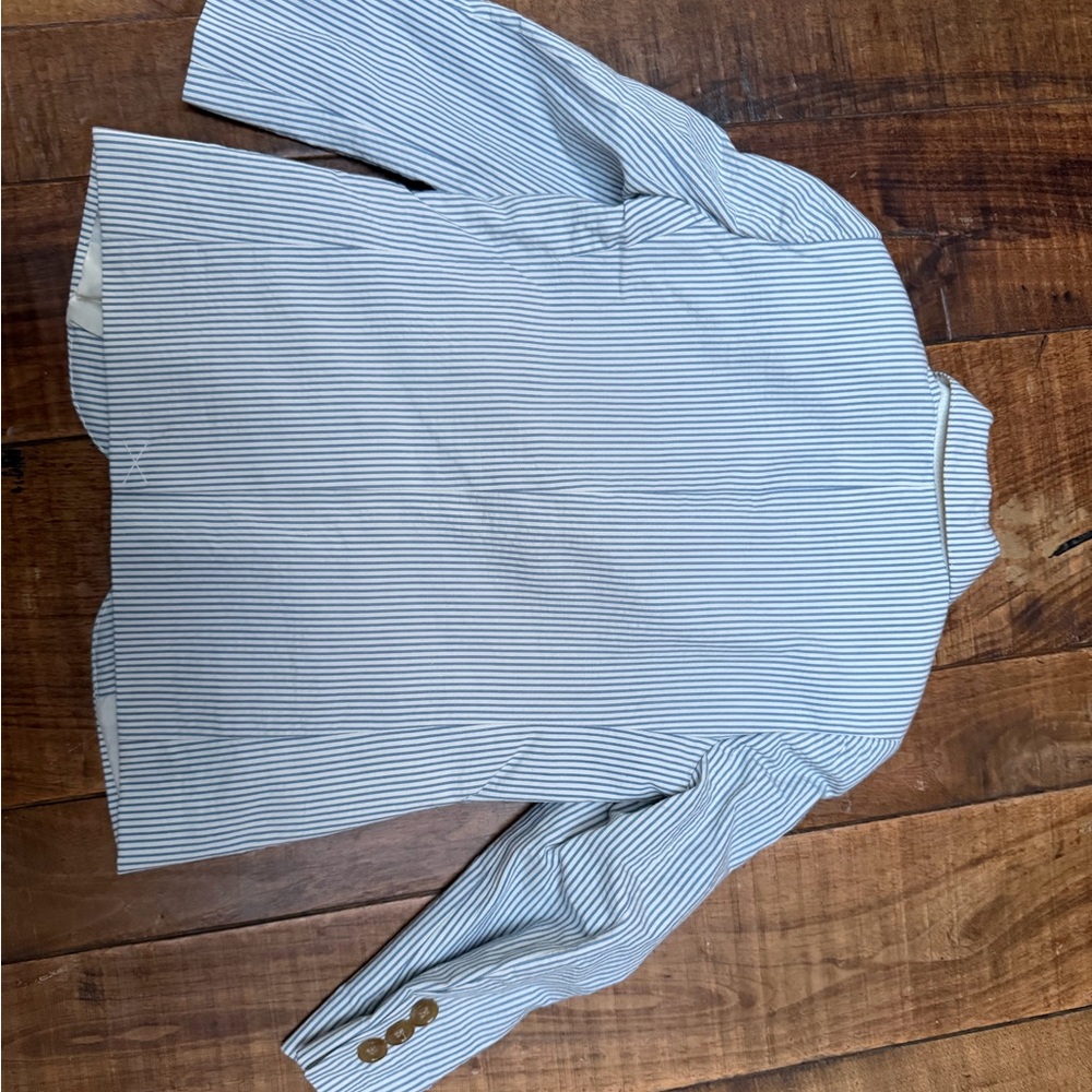 Crewcuts White and Blue Striped Dress Shirt